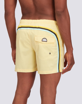 SWIM SHORTS WITH STRETCH FABRIC AND REMOVABLE POUCH