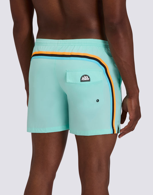 COSTUME DA BAGNO UOMO CON TESSUTO STRETCH A VITA ELASTICATA E CON CUSTODIA REMOVIBILE