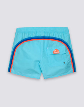 ICONIC TAFFETA MEN'S SHORT SWIMSHORTS WITH SEMI-ELASTIC WAIST