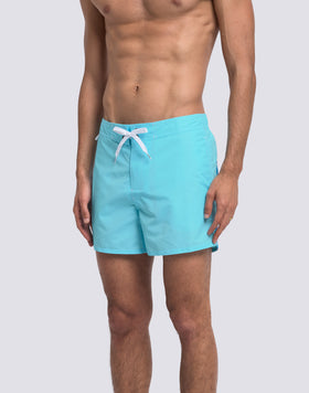 ICONIC TAFFETA MEN'S SHORT SWIMSHORTS WITH SEMI-ELASTIC WAIST