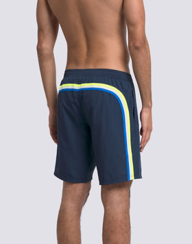MAILLOT DE BAIN SEMI-ÉLASTIQUE À TAILLE LONGUE POUR HOMME EN POLYESTER RECYCLÉ REPREVE®