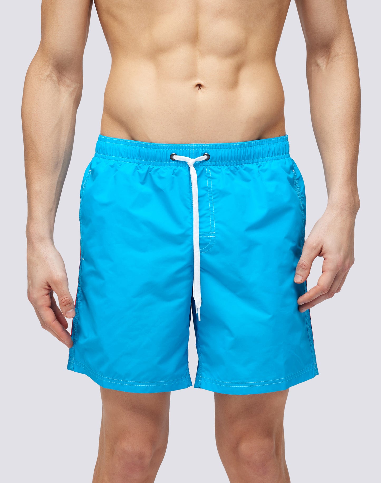 ICONIC TAFFETA STRETCH WAIST MID-LENGTH SWIM TRUNKS