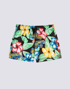 REPREVE® ELASTICATED WAIST SHORT SWIMSHORTS WITH ANIMAL FISH PRINT