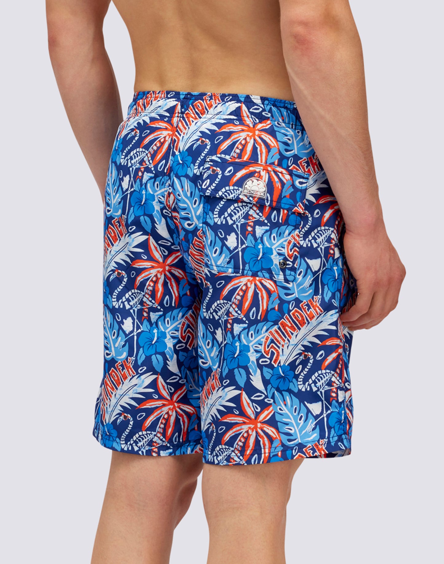 DEADINGO PRINT LONG ELASTIC WAIST SWIMSHORTS