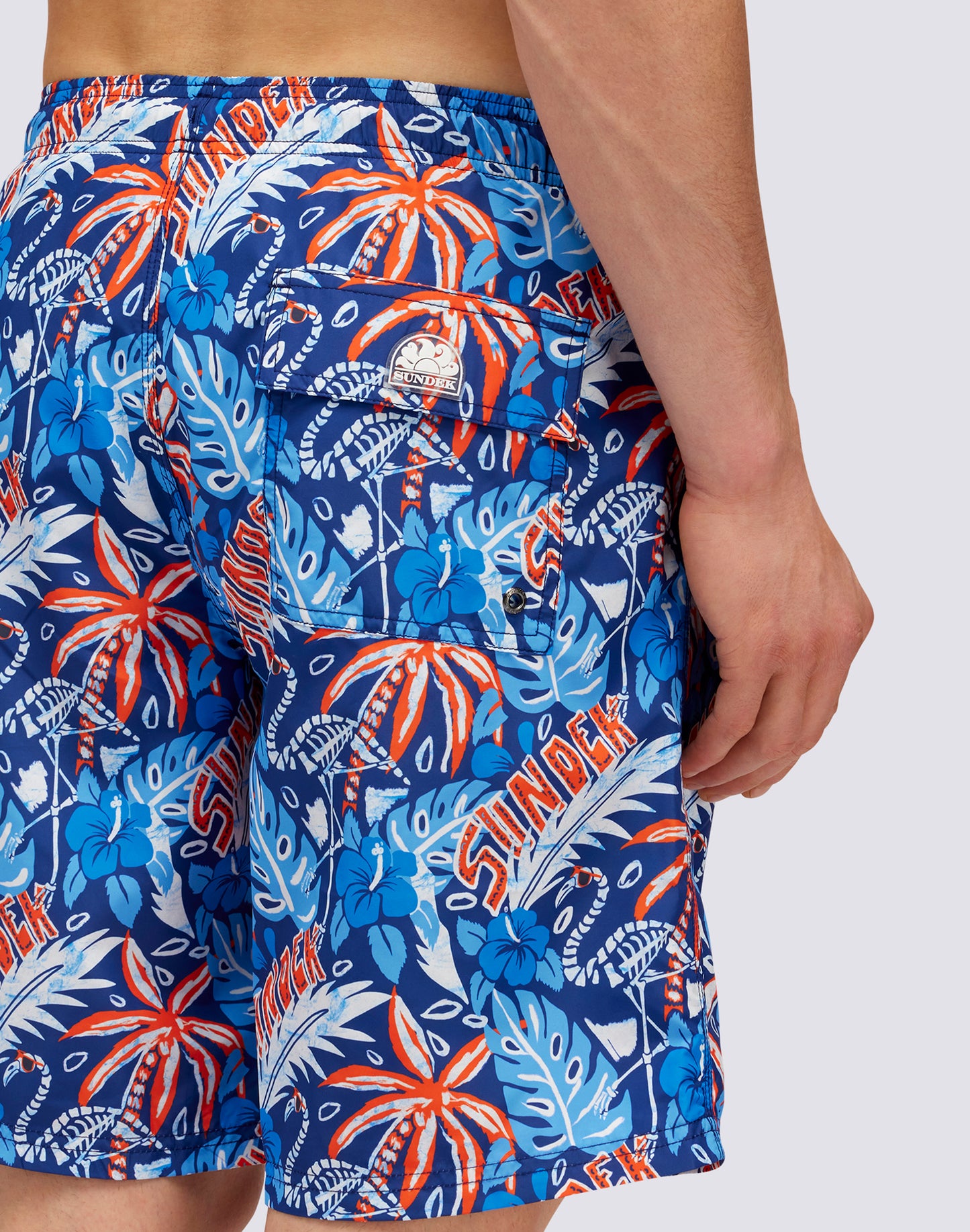 DEADINGO PRINT LONG ELASTIC WAIST SWIMSHORTS