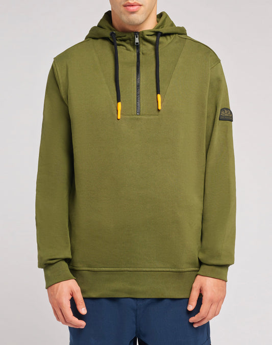 3/4 ZIPPER HOODED SWEATSHIRT