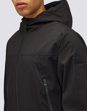 CHAQUETA CORTA DE HOMBRE CON CAPUCHA DE TEJIDO DOBLE