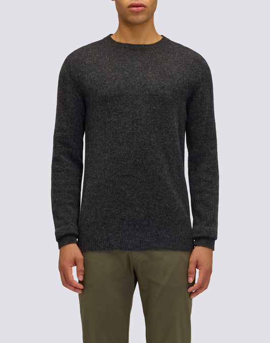 PULL COL ROND POUR HOMME EN LAINE MÉLANGÉE