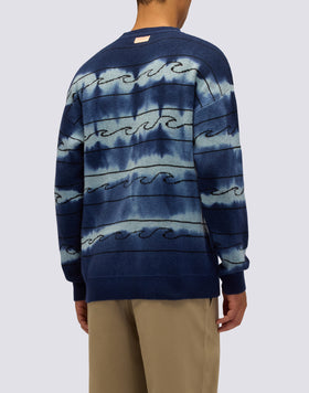 MAGLIONE UOMO A GIROCOLLO JACQUARD CON MOTIVO ONDA
