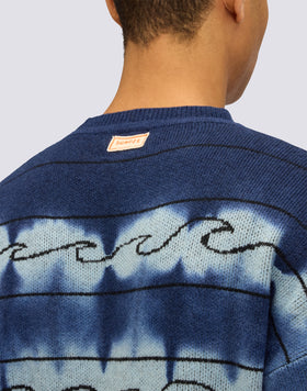MAGLIONE UOMO A GIROCOLLO JACQUARD CON MOTIVO ONDA