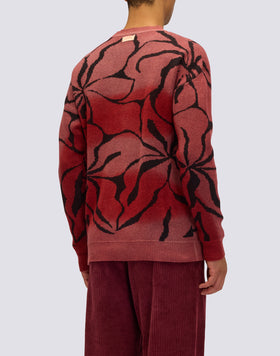 MAGLIONE UOMO A GIROCOLLO JACQUARD MOTIVO HIBISCUS