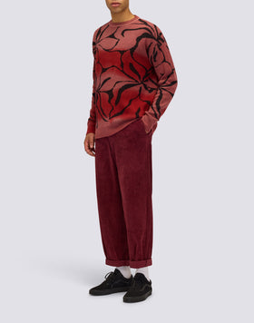 MAGLIONE UOMO A GIROCOLLO JACQUARD MOTIVO HIBISCUS