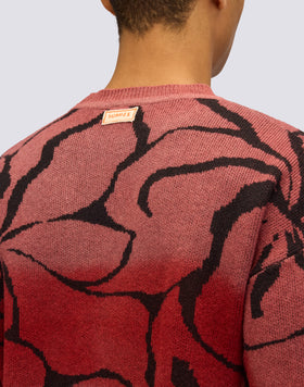 MAGLIONE UOMO A GIROCOLLO JACQUARD MOTIVO HIBISCUS