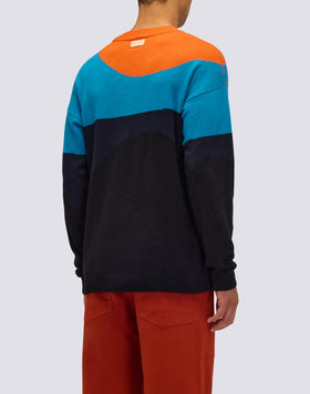 MAGLIONE UOMO A GIROCOLLO INTARSIO A 3 COLORI