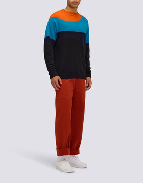 MAGLIONE UOMO A GIROCOLLO INTARSIO A 3 COLORI