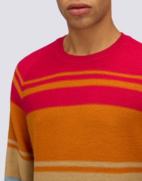 MEN'S MULTI-STRIPE CREW NECK SWEATER