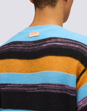 MEN'S CREW NECK SWEATER WITH MULTI-STRIPE PATTERN