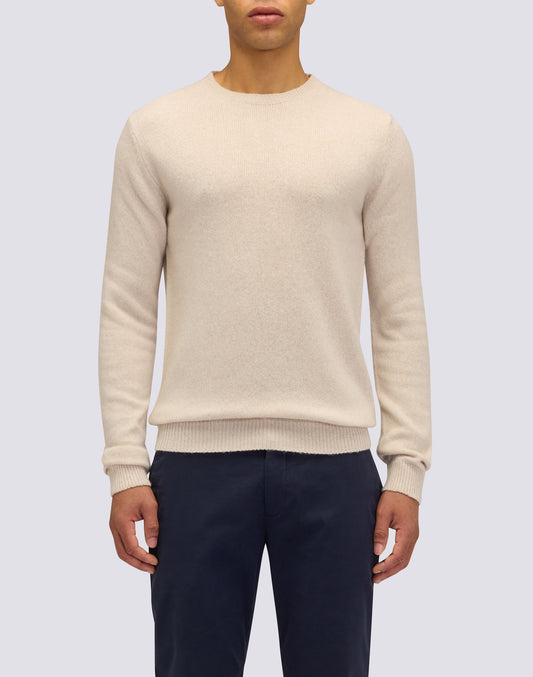 PULL COL ROND POUR HOMME EN LAINE MÉLANGÉE
