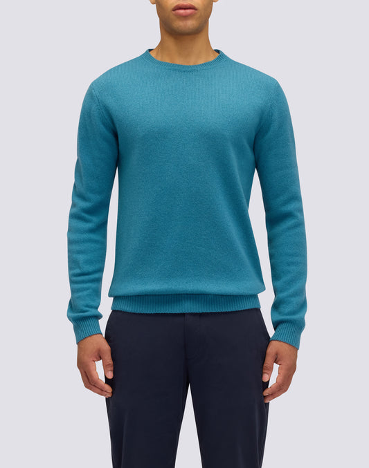 PULL COL ROND POUR HOMME EN LAINE MÉLANGÉE