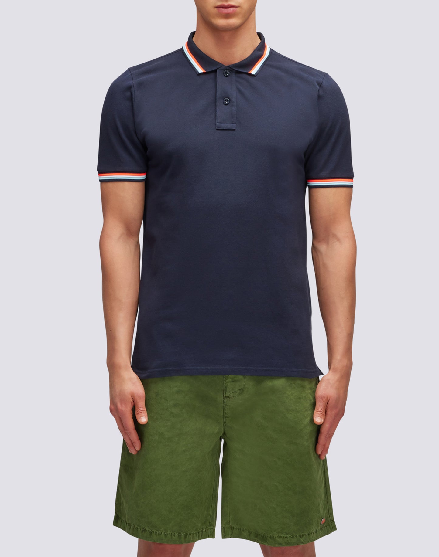 BRICE COTTON PIQUÉ POLO SHIRT WITH TRICOLOUR DETAILS