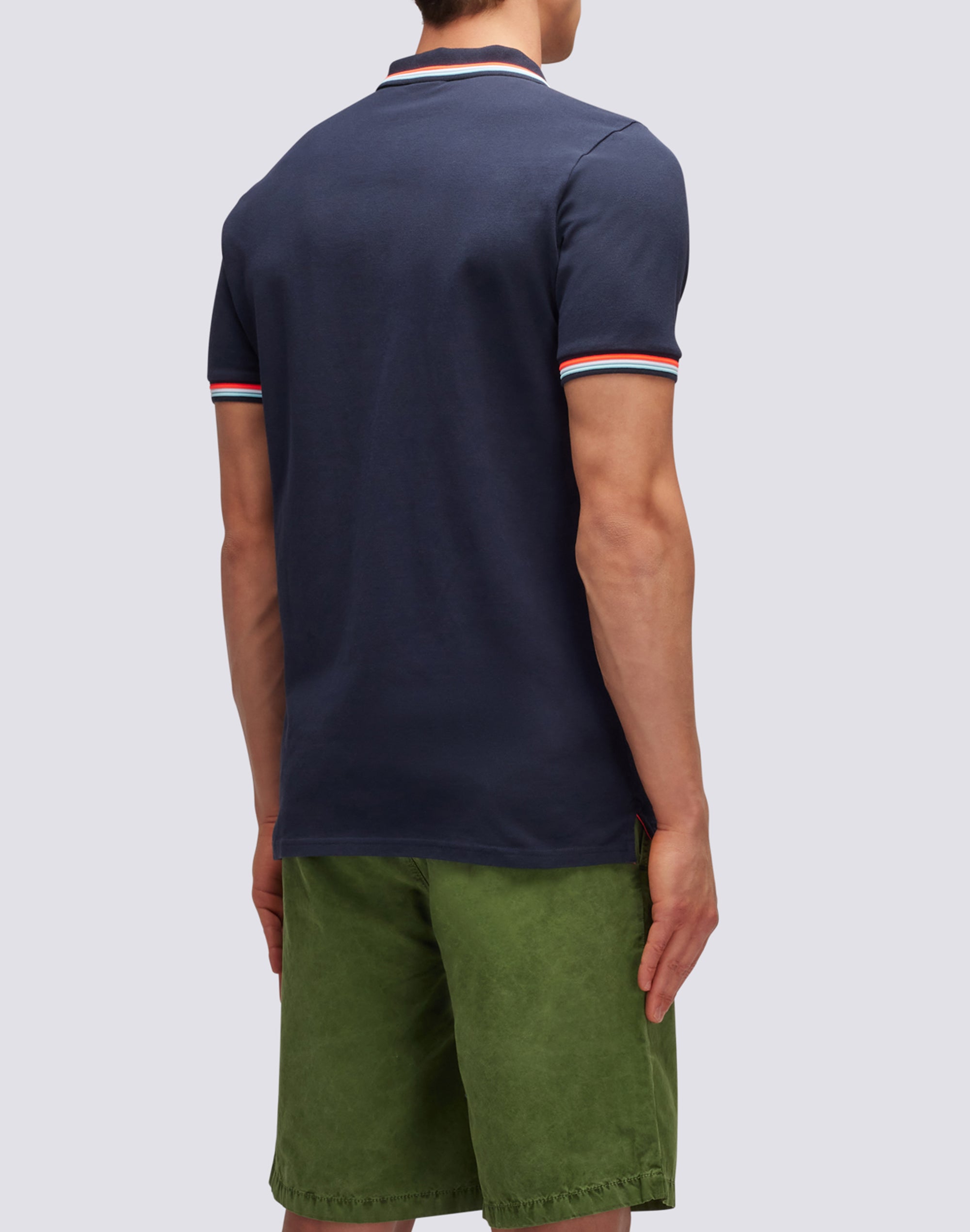 【COLOR iN ID】button pola tee Gimme 5 x Universal Products Border Stripe Polo (Turquoise