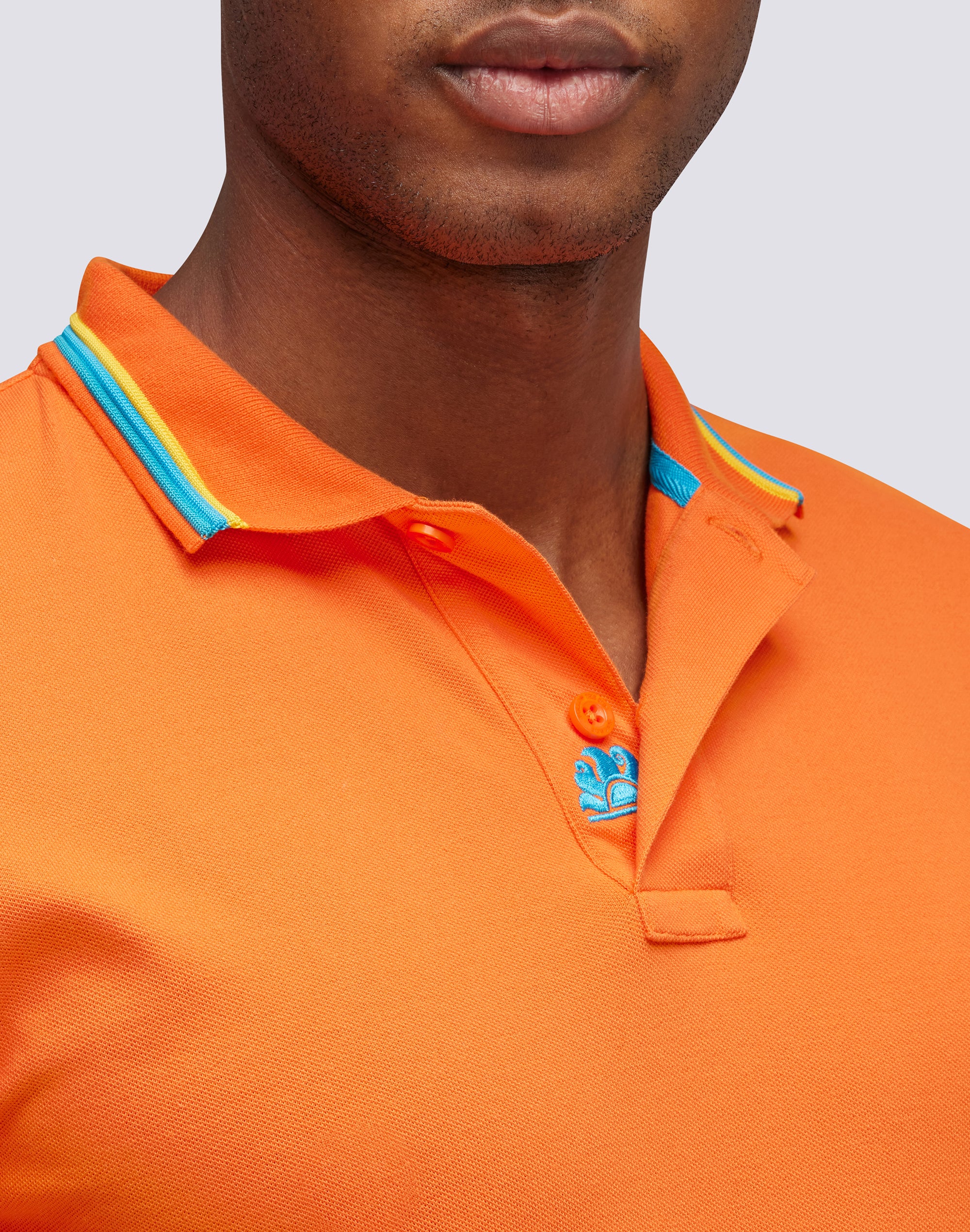 【COLOR iN ID】button pola tee Sundek BRICE POLO SHIRT IN PIQUET COTTON WITH TRICOLOR