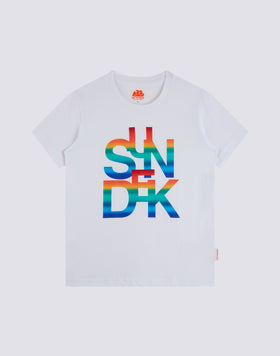 T-SHIRT À COL ROND AVEC LOGO MULTICOLORE