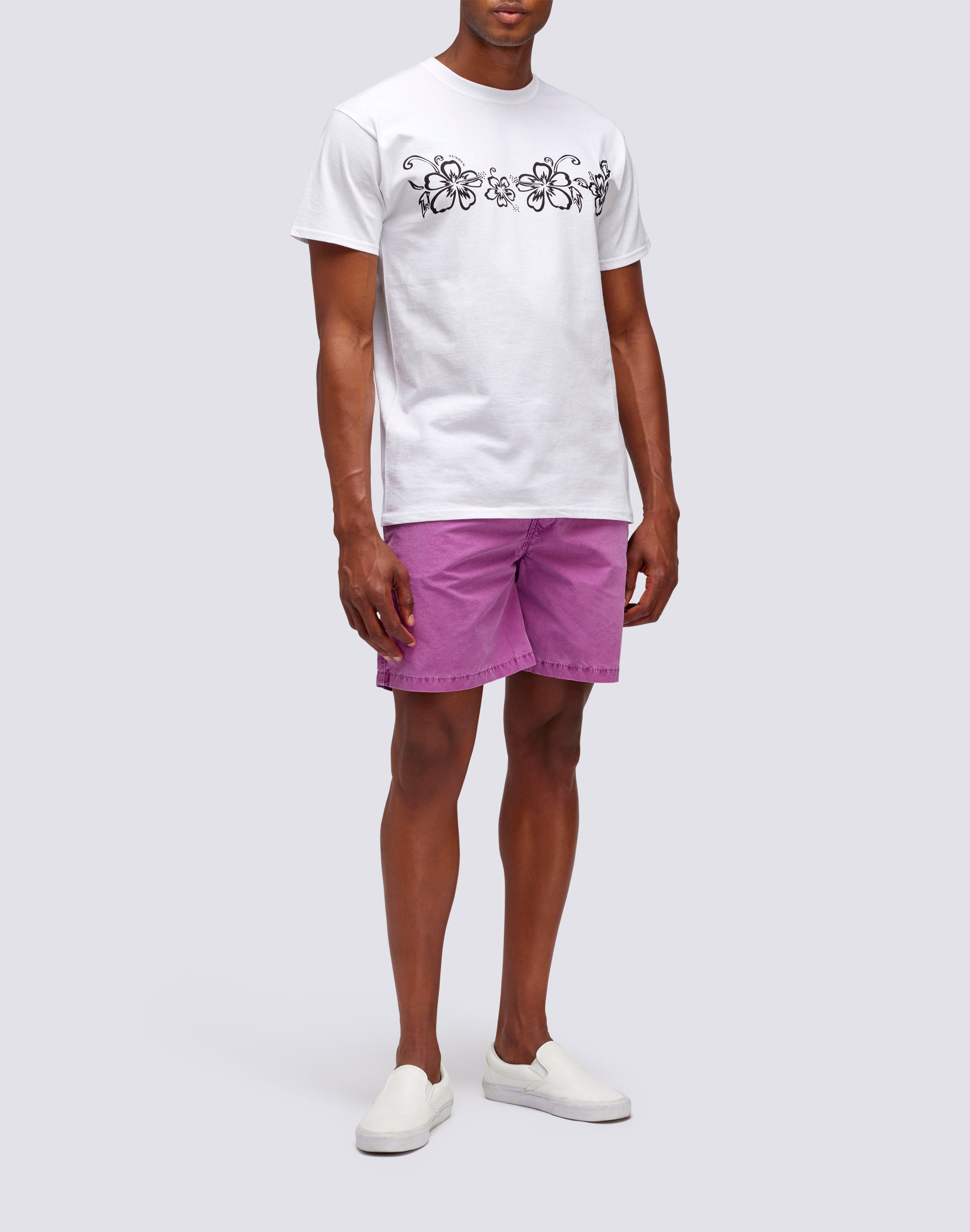 【SATIIIZ】Linerf Printed Short Sleeve T-Shirt Border printed short-sleeved T-shirt - satiiiz