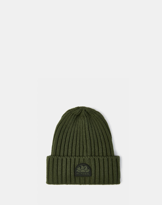 RIBBED CHILD'S HAT WITH LOGO