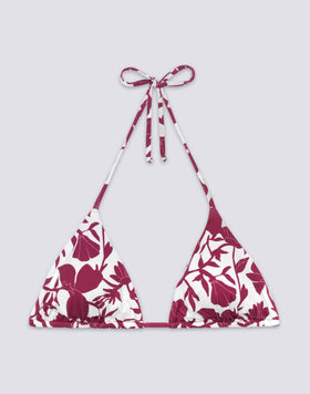 JENNIFER - BIKINI TOP A TRIANGOLO REGOLABILE STAMPA PATCHY FLOWERS