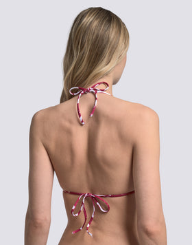 JENNIFER - HAUT DE MAILLOT DE BAIN TRIANGLE RÉGLABLE IMPRIMÉ PATCHY FLOWERS