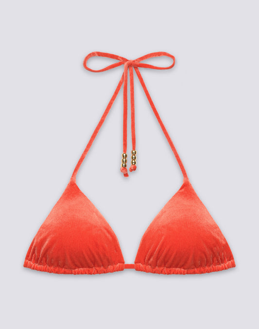 JENNIFER - TOP DE BIKINI TRIANGULAR AJUSTABLE EN TERCIOPELO