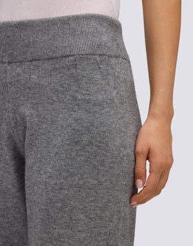 PANTALONI DONNA IN MAGLIA CON LOGO RICAMATO
