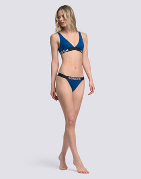 SARITA - SLIP À COUPE ÉLEVÉE AVEC BANDE ÉLASTIQUE ET LOGO JACQUARD