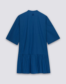 WOMEN'S ASYMMETRICAL SHORT DRESS IN COTTON POPLIN