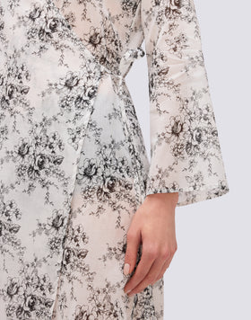 ABITO DONNA WRAPOVER STAMPA ROSE DE JOIE