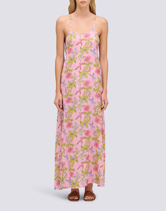 ABITO DONNA SENZA MANICHE LUNGO STAMPA SWEET PARROT