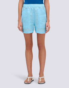 SHORTS DONNA IN LINO CON TASCHE FATIGUE