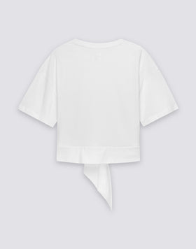 T-SHIRT DONNA CROP BOXY FIT CON NODO