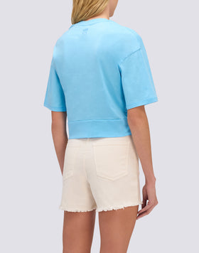 WOMEN'S CROP BOXY FIT T-SHIRT WITH KNOT