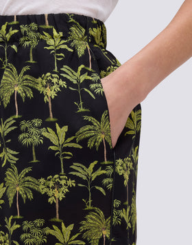 WOMEN'S ELASTICATED WAIST BOTANIC PRINT SHORTS