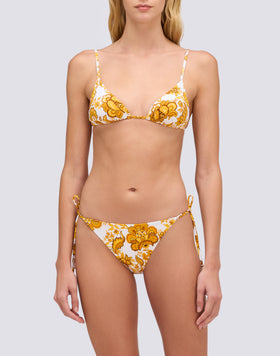CALADESI - TOP TRIÁNGULO ESTAMPADO FLORES