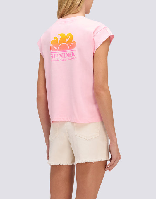 CAMISETA DE MUJER CON ESTAMPADO DEGRADADO