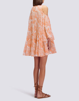 ROBE COURTE AVEC ÉPAULES NUES IMPRIMÉ FLEUR DE JOIE