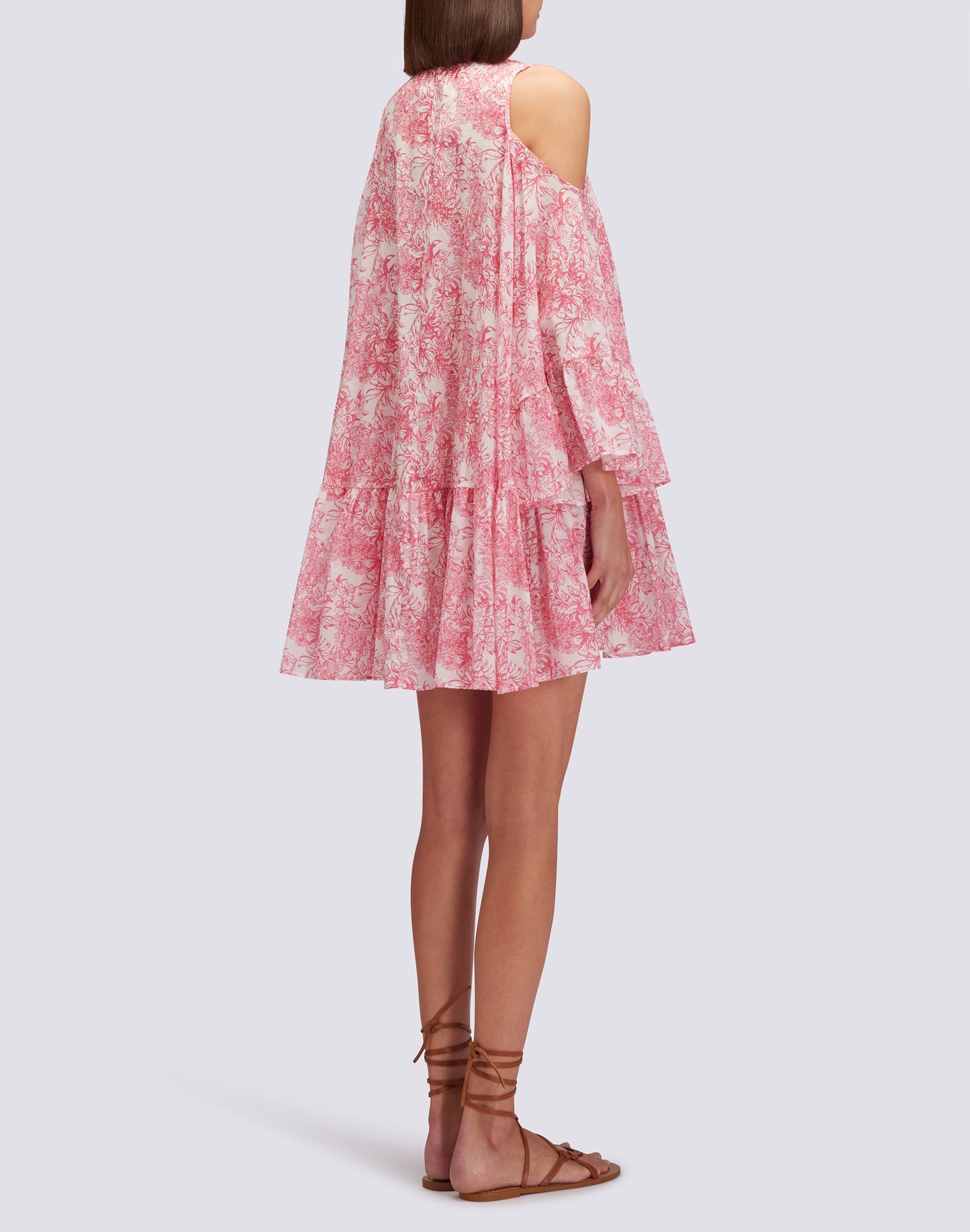 ROBE COURTE AVEC ÉPAULES NUES IMPRIMÉ FLEUR DE JOIE