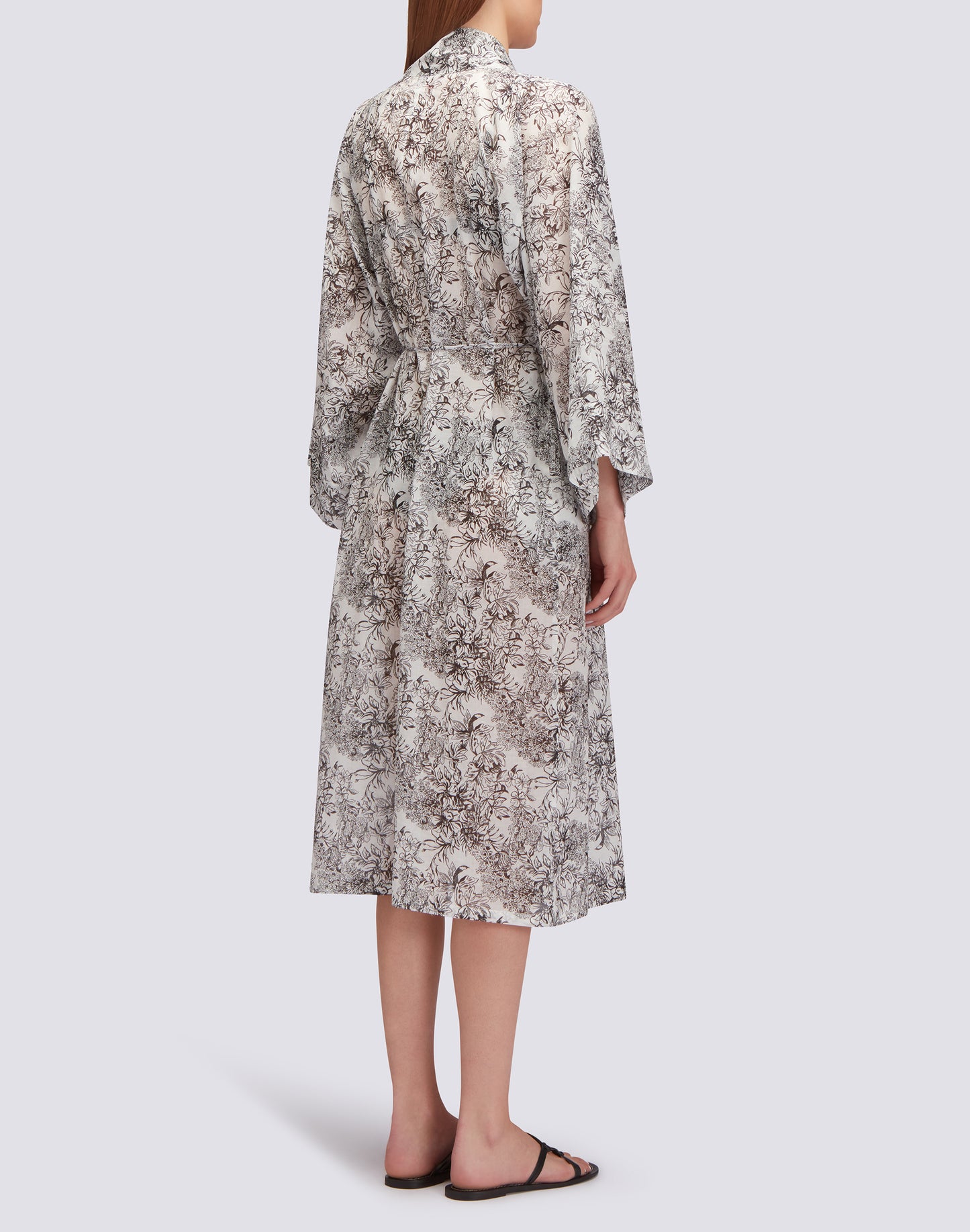 ROBE KIMONO LONGUE IMPRIMÉE FLEUR DE JOIE