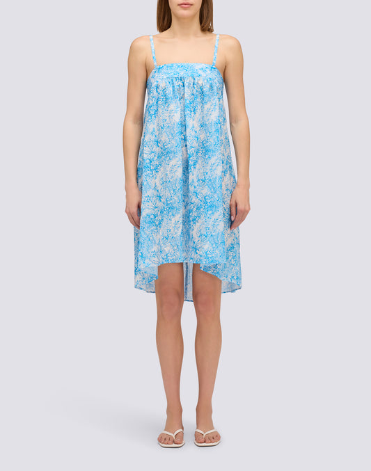 FLEUR DE JOIE PRINT COTTON VOILE SHORT DRESS