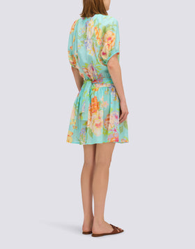 ROBE COURTE IMPRIMÉE D'UN BOUQUET DE FLEURS