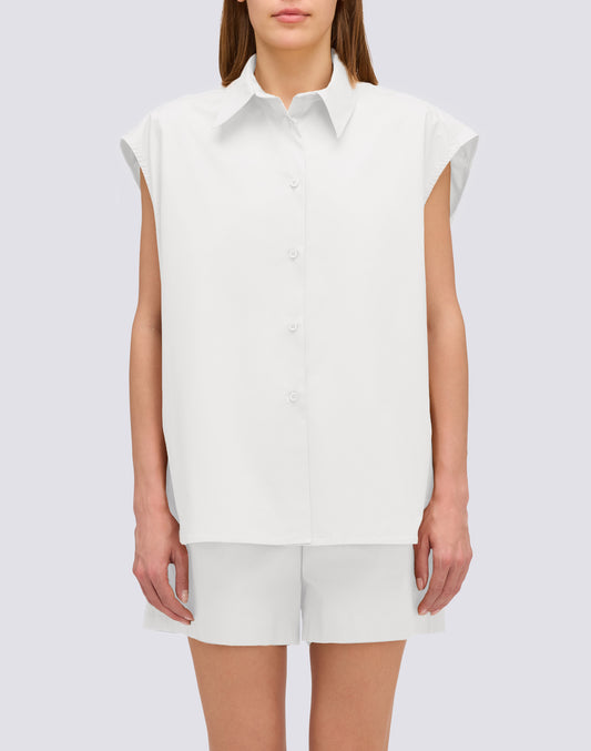 CHEMISE SANS MANCHES EN POPELINE