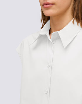 CHEMISE SANS MANCHES EN POPELINE